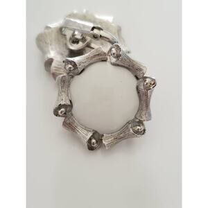 Vintage Mid-century Crown Trifari White and Silver Earrings
